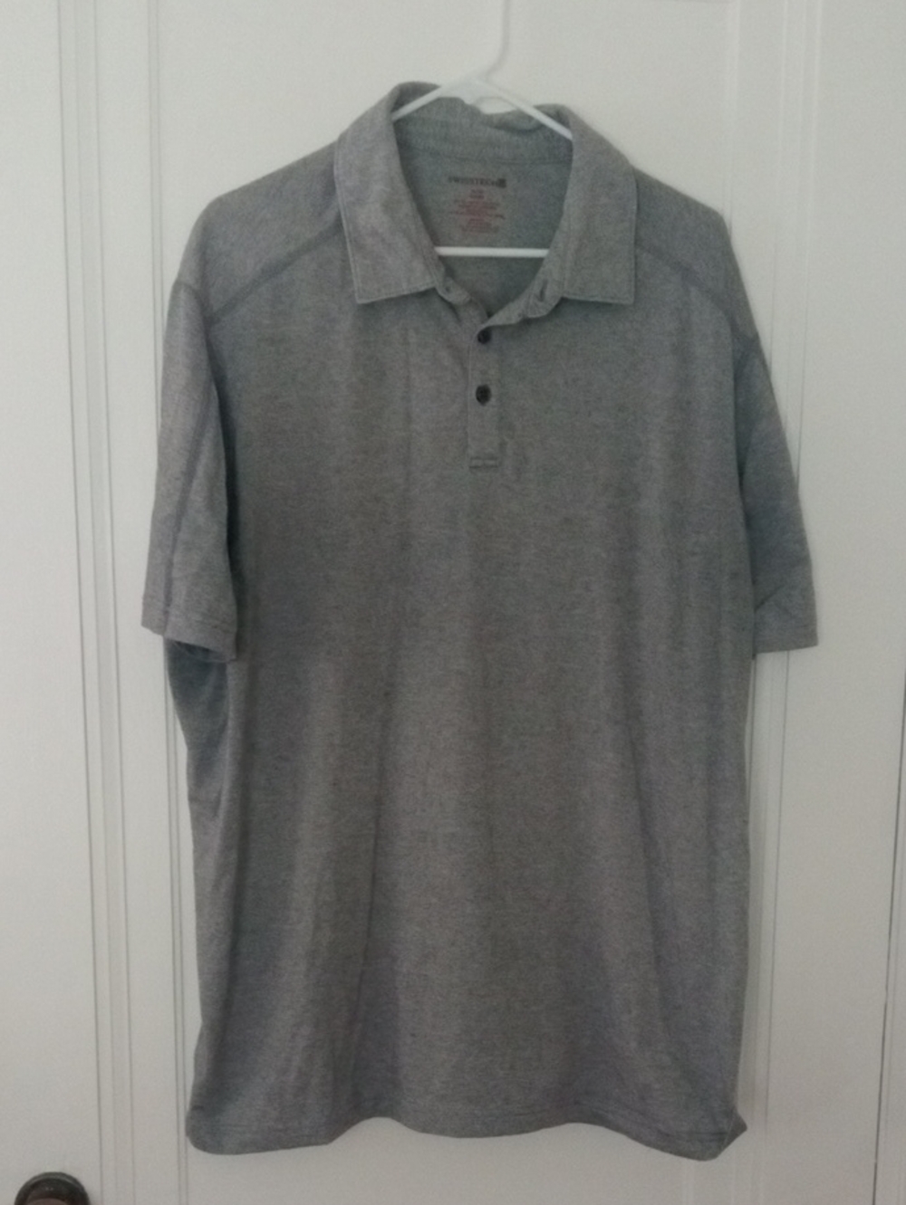Men XL gray short sleeve Polo, Swiss Tech